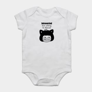 Cute Character „Introverted But Willing To Discuss Masks“ | Kawaii Handmade Design | By Atelier Serakara Baby Bodysuit